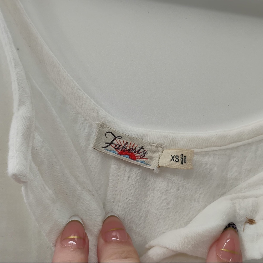 Faherty White Button-Front Romper - image 5